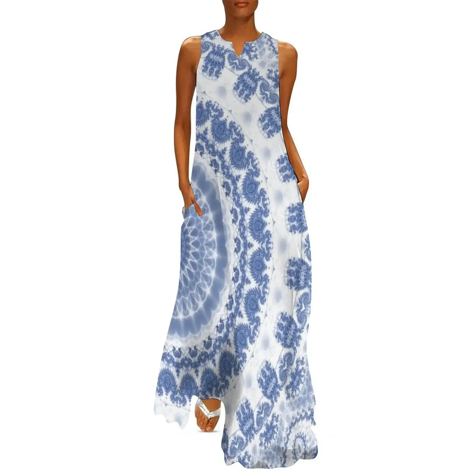 Blue and White Fractal Mandala Long Dress cocktail dresses women's summer jumpsuit luxury evening dresses for women 2025 Dress
Blue and White Fractal Mandala Long Dress cocktail dresses women's summer jumpsuit luxury evening dresses for women 2025 Dress