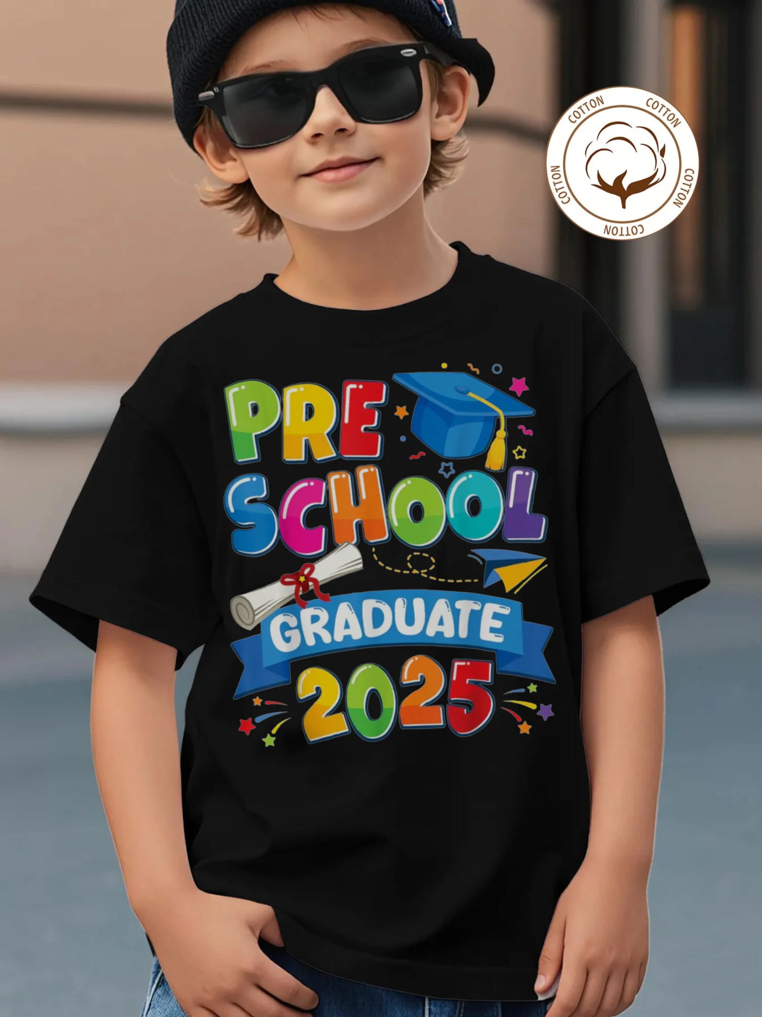Back to School New Style Boys 100% Cotton T-Shirt - Black - Preschool Graduate 2025 Print - Comfortable Breathable
Back to School New Style Boys 100% Cotton T-Shirt - Black - Preschool Graduate 2025 Print - Comfortable Breathable