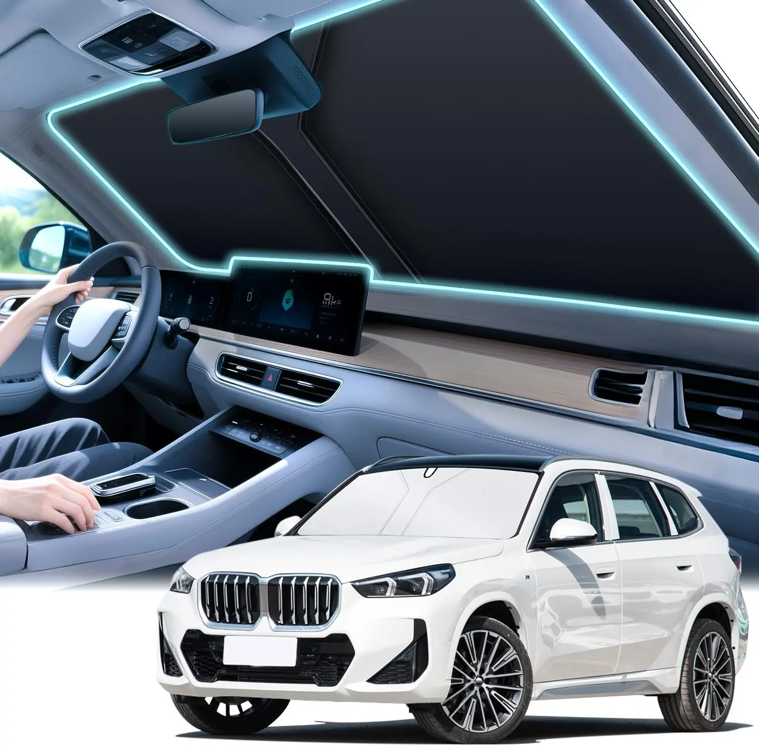 Универсальный солнцезащитный экран для лобового стекла автомобиля, складной, светоотражающий, для лобового стекла и окон, с перекрывающимся дизайном, 64,5 дюйма (длина) x 33 дюйма (ширина)
Универсальный солнцезащитный экран для лобового стекла автомобиля, складной, светоотражающий, для лобового стекла и окон, с перекрывающимся дизайном, 64,5 дюйма (длина) x 33 дюйма (ширина)