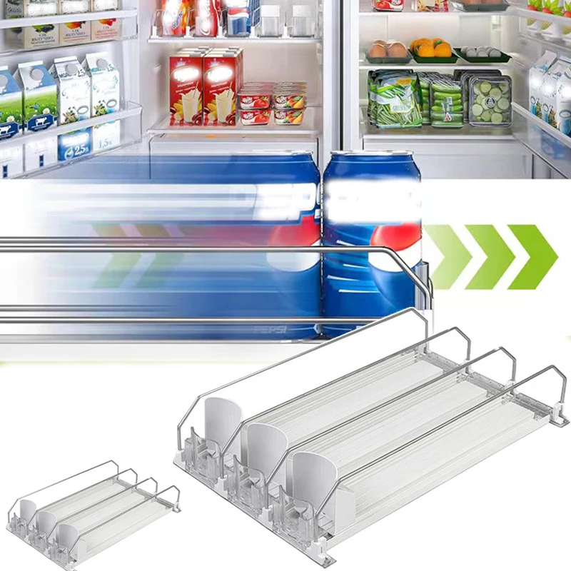 Kitchen Fridge Drink Organizer Dispenser Beverage Pusher Shelf Automatic Push Can Beer Beverage Pusher Holder Storage Artifact
Kitchen Fridge Drink Organizer Dispenser Beverage Pusher Shelf Automatic Push Can Beer Beverage Pusher Holder Storage Artifact