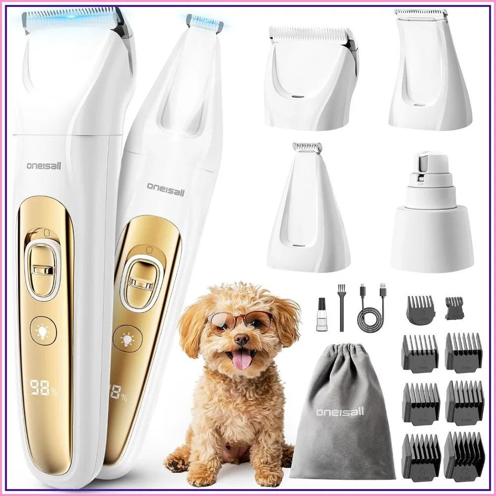 Quiet Dog Grooming Kit 4 in 1, LED Light Nail Grinder, 2000mAh Pet Clippers Paw Trimmer with Storage Bag
Quiet Dog Grooming Kit 4 in 1, LED Light Nail Grinder, 2000mAh Pet Clippers Paw Trimmer with Storage Bag