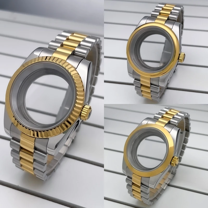 Корпус DJ2T NH35, 39 мм, рифленый безель, желтое золото, сапфировое стекло, детали модификации Seik — подходит для механизма NH35 NH36 (сталь W)
Корпус DJ2T NH35, 39 мм, рифленый безель, желтое золото, сапфировое стекло, детали модификации Seik — подходит для механизма NH35 NH36 (сталь W)