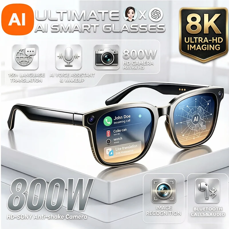 Smart AI Glasses 8MP HD 4K Shooting Camera Photo Video Voice Call Translation Waterproof Bluetooth AI Motorcycle Glasses
Smart AI Glasses 8MP HD 4K Shooting Camera Photo Video Voice Call Translation Waterproof Bluetooth AI Motorcycle Glasses
