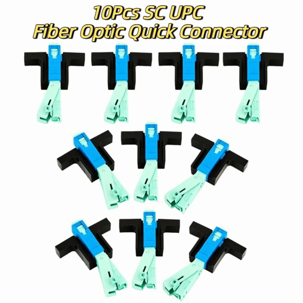 10Pcs Embedded SC UPC Fiber Optic Quick Connector Reusable Easy To Install Single-Mode Connector Universal Multi-functional