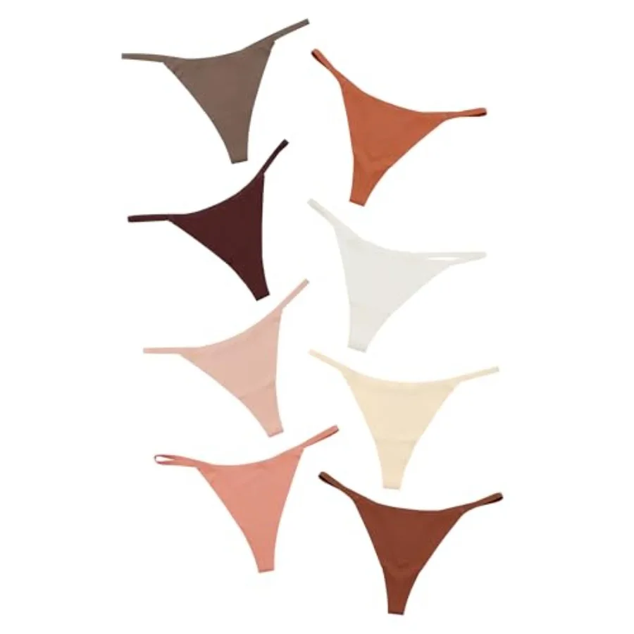 DEANGELMON Seamless G-string Thongs for Women - No Show Thong Underwear Low Rise Stretch Panties Workout Pack
DEANGELMON Seamless G-string Thongs for Women - No Show Thong Underwear Low Rise Stretch Panties Workout Pack