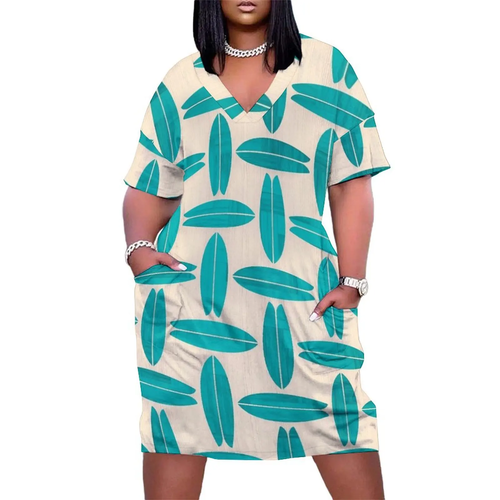 Teal Surfboard Pattern Loose Pocket Dress dresses for woman 2025 evening dress birthday dress dresses for woman
Teal Surfboard Pattern Loose Pocket Dress dresses for woman 2025 evening dress birthday dress dresses for woman