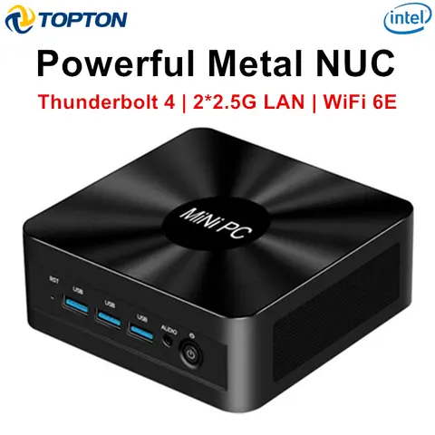 Topton Solid Nuc D17 Gaming Mini PC Intel i7 1360P/1365U ES Thunderbolt 4 2*DDR5 2*2,5G LAN Firewall Computer Windows 11 WiFi6E