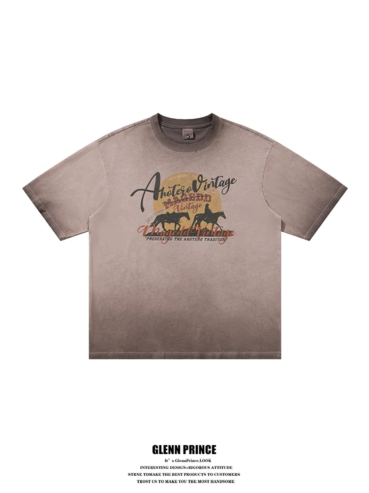 Мужская футболка GPstudio American High Street Vintage с коротким рукавом, летняя, модный дизайн, из чистого хлопка
Мужская футболка GPstudio American High Street Vintage с коротким рукавом, летняя, модный дизайн, из чистого хлопка