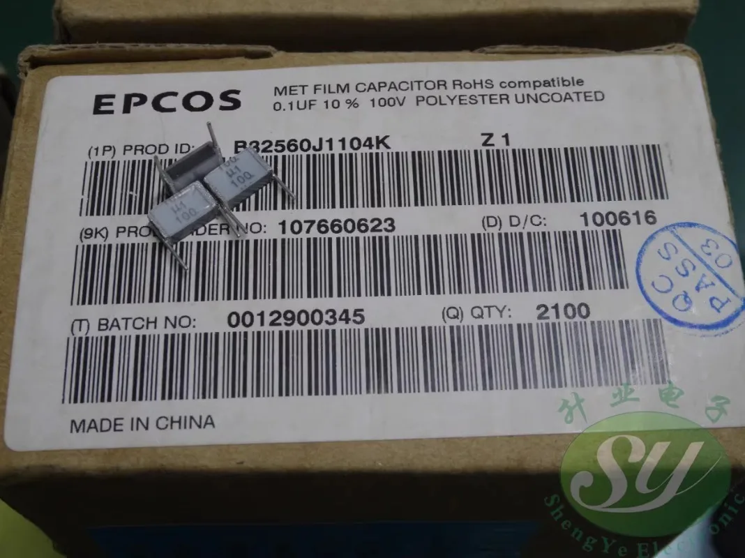10 шт. EPCOS 0,1 мкФ/100 В 100nf u1 104 новый 8 мм конденсатор для мягкого торта B32560J1104K
10 шт. EPCOS 0,1 мкФ/100 В 100nf u1 104 новый 8 мм конденсатор для мягкого торта B32560J1104K