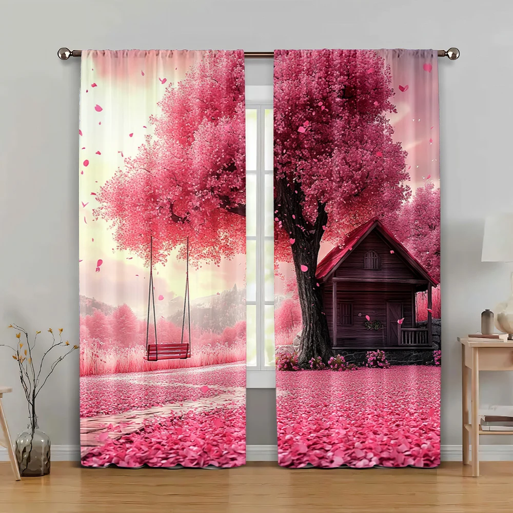 2pc, Party Window Curtains Pink cherry tree Versatile Polyester,Without Electricity Festive Holiday Suitable for Bedroom Office
2pc, Party Window Curtains Pink cherry tree Versatile Polyester,Without Electricity Festive Holiday Suitable for Bedroom Office