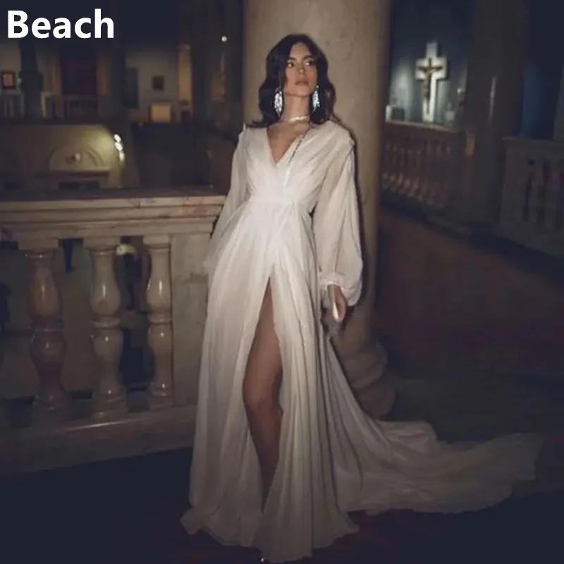 Beach V-neck Beach Wedding Dresses 2022 Robe De Mariee Side Split Backless Long Formal Boho A-line Bridal Gowns Robe De Mariée
Beach V-neck Beach Wedding Dresses 2022 Robe De Mariee Side Split Backless Long Formal Boho A-line Bridal Gowns Robe De Mariée