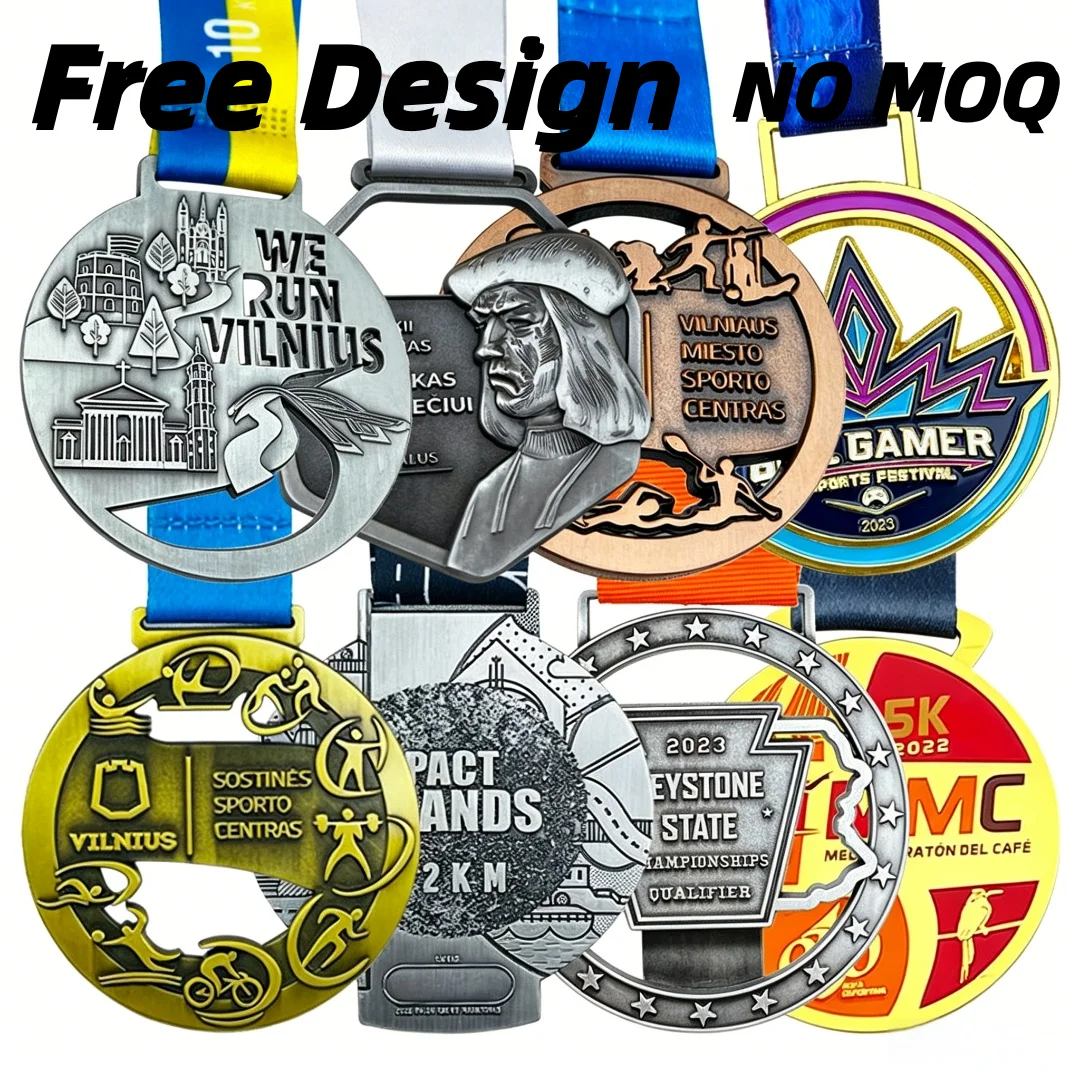 Custom Medal 5K/10K Marathon Finisher Medals Running/Swimming/Football/Triathlon/Cycling Race Award Metal Medal Manufacturer
Custom Medal 5K/10K Marathon Finisher Medals Running/Swimming/Football/Triathlon/Cycling Race Award Metal Medal Manufacturer