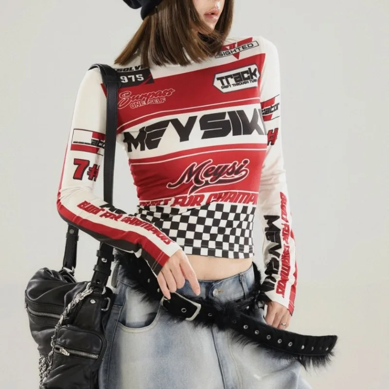 High Elasticity Semi High Neck Motorcycle T-shirt Women's Long Sleeved Top Base Shirt Autumn New Niche Versatile Racing Top Suit
High Elasticity Semi High Neck Motorcycle T-shirt Women's Long Sleeved Top Base Shirt Autumn New Niche Versatile Racing Top Suit