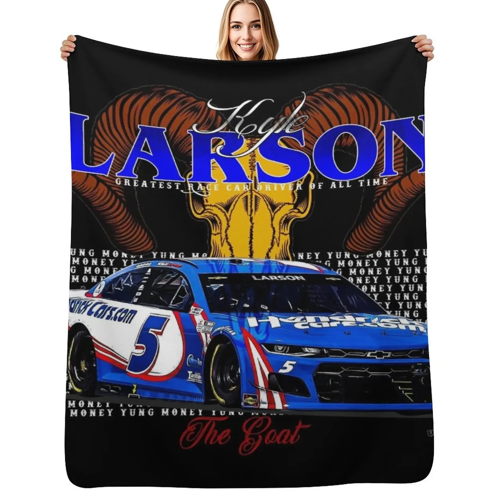 The GOAT Kyle Larson Throw Blanket Warm Comfortable Blanket for Office Napping
The GOAT Kyle Larson Throw Blanket Warm Comfortable Blanket for Office Napping