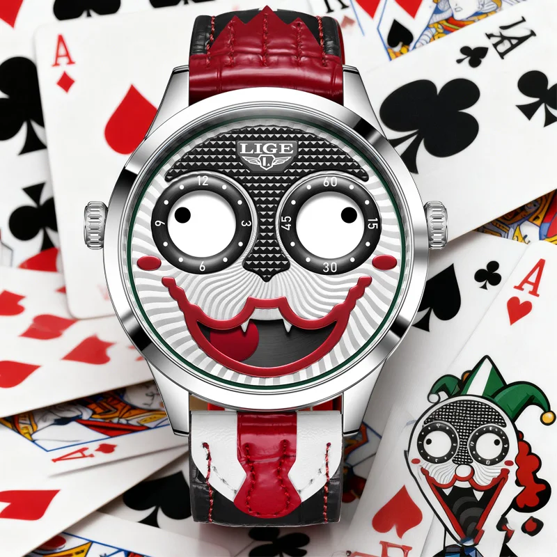 LIGE Cool Joker Watch Men Classic Men's Clown Watches Fashion Leather Strap Waterproof Quartz Wristwatches For Men Reloj Hombre
LIGE Cool Joker Watch Men Classic Men's Clown Watches Fashion Leather Strap Waterproof Quartz Wristwatches For Men Reloj Hombre