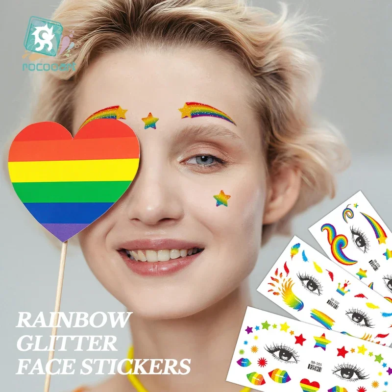 6Sheets Heart Tattoos for LGBT Pride Festivals Tattoos Face Eyes Decoration Eyes Glitter Flash Rainbow Temporary Tattoo Stickers
6Sheets Heart Tattoos for LGBT Pride Festivals Tattoos Face Eyes Decoration Eyes Glitter Flash Rainbow Temporary Tattoo Stickers