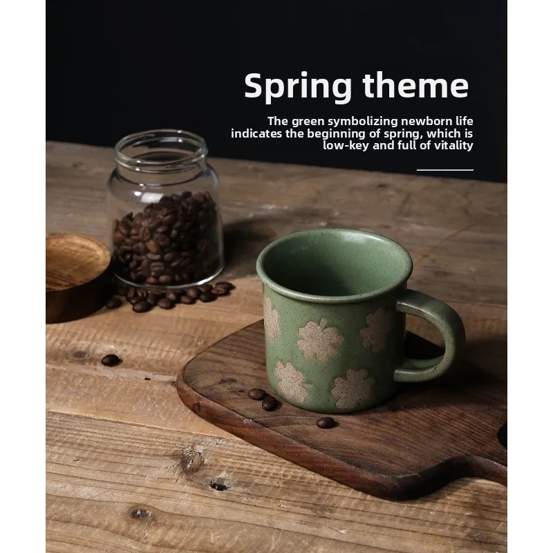 Vintage Ceramic Mug, Small - sized, ins - style Sesame Glaze, Clover - green Kiln - changed, for Breakfast
Vintage Ceramic Mug, Small - sized, ins - style Sesame Glaze, Clover - green Kiln - changed, for Breakfast