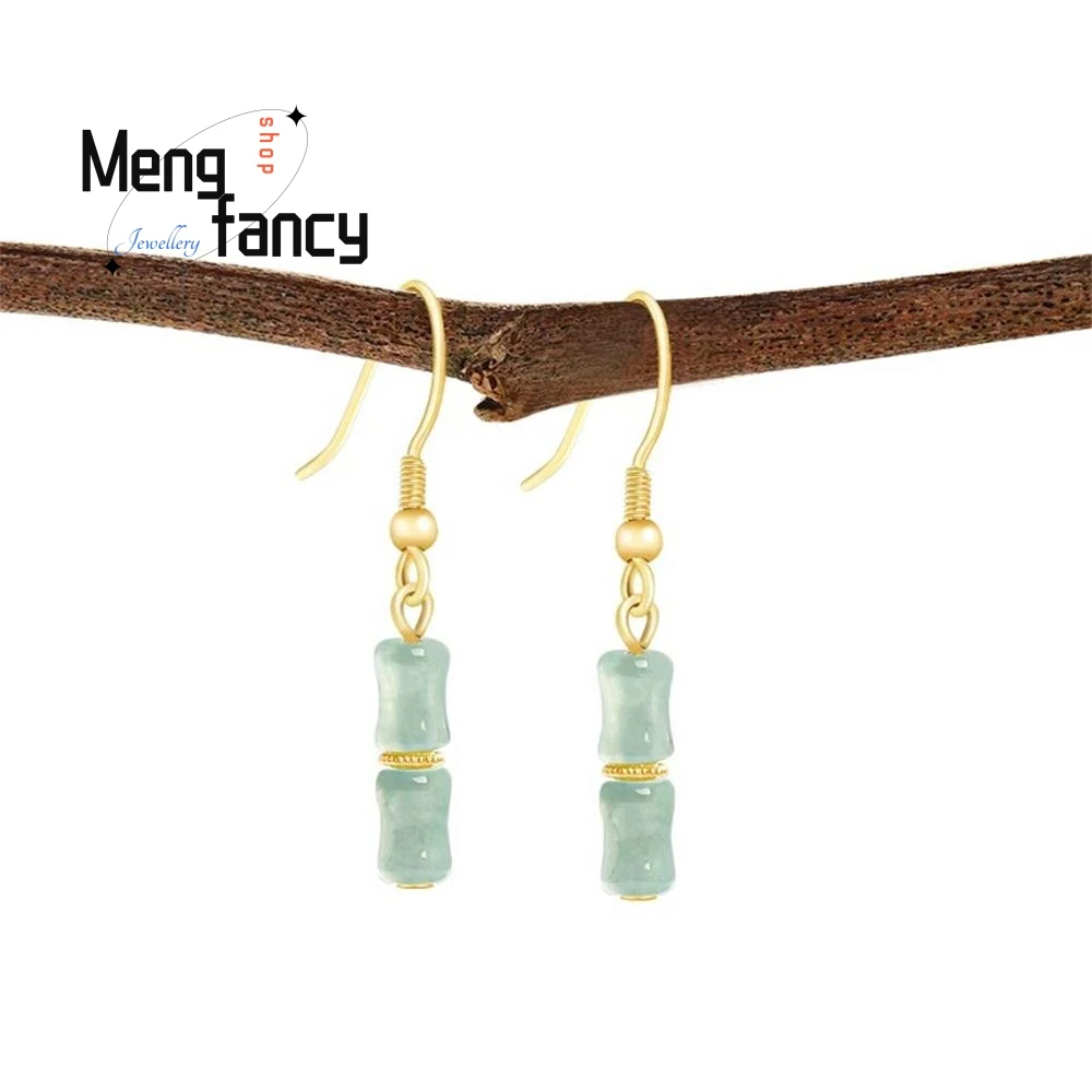 Natural A-grade Jadeite Blue Water Bamboo Joint Earrings Rise Steadily S925 Silver Ice Type Jade High-end Luxury Fashion Jewelry
Natural A-grade Jadeite Blue Water Bamboo Joint Earrings Rise Steadily S925 Silver Ice Type Jade High-end Luxury Fashion Jewelry