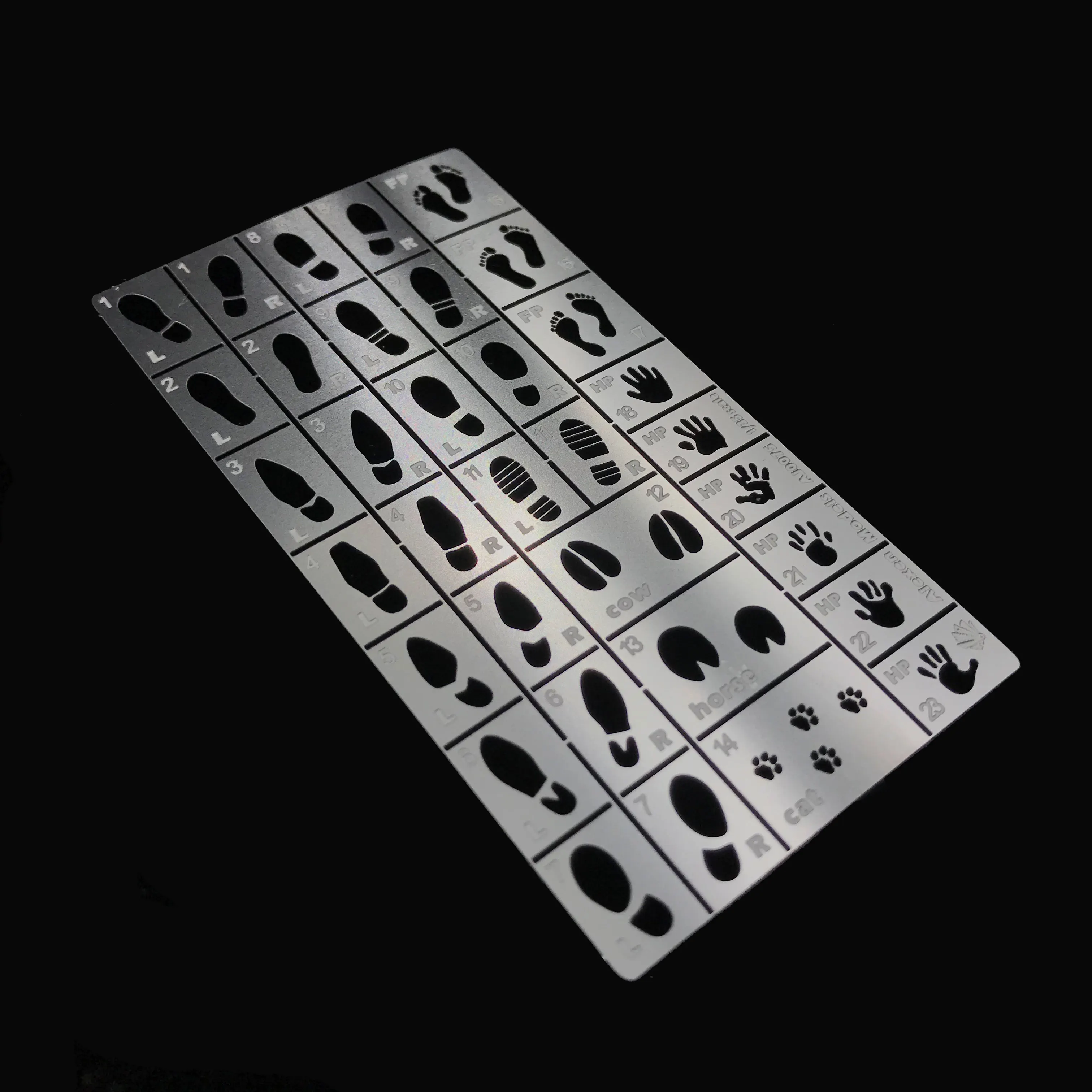Human Animal Hand Foot Print Airbrush Stencils, Scene Molds for Gundam Military Scale Diorama Ground Weathering & Detail Mod
Human Animal Hand Foot Print Airbrush Stencils, Scene Molds for Gundam Military Scale Diorama Ground Weathering & Detail Mod