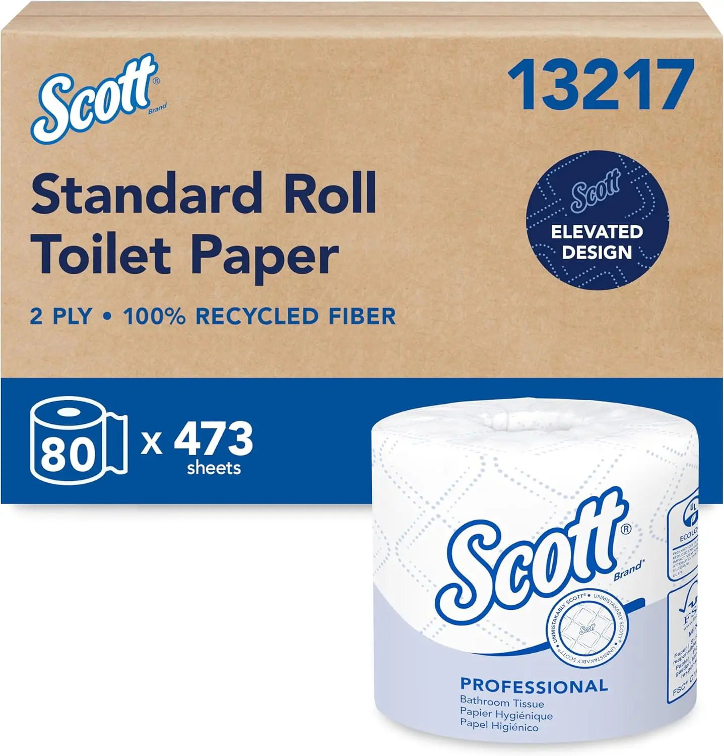 100% Recycled Fiber Toilet Paper, 2-Ply, 80 Rolls, 37,840 Sheets Total
100% Recycled Fiber Toilet Paper, 2-Ply, 80 Rolls, 37,840 Sheets Total