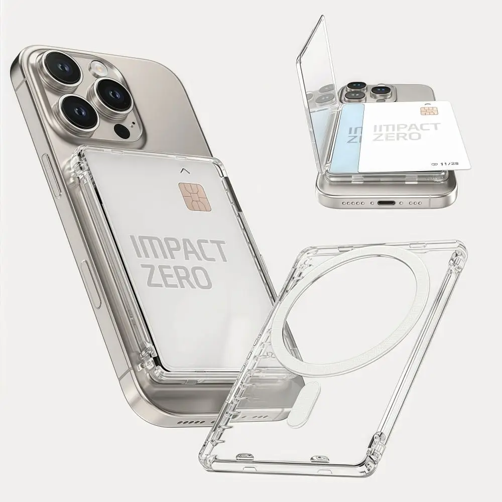 Transparent For MagSafe Card Sleeve 2 Card Slots Shockproof Magnetic Stand Card Holder Detachable for iphone 17/16/15/14/13/12
Transparent For MagSafe Card Sleeve 2 Card Slots Shockproof Magnetic Stand Card Holder Detachable for iphone 17/16/15/14/13/12