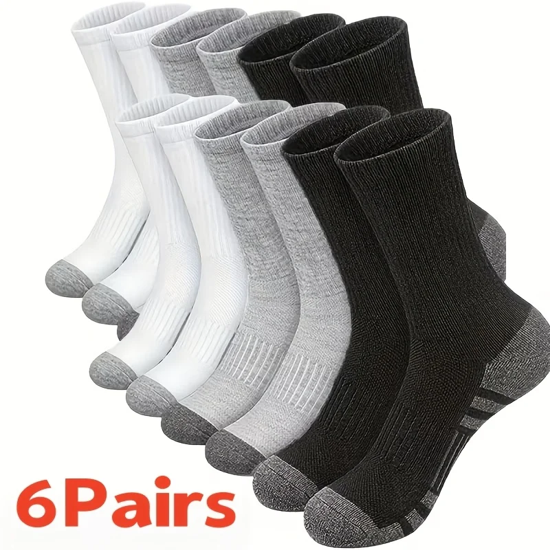 6 pairs of men's sports socks, all season universal mid tube socks, autumn sports socks, outdoor activity socks
6 pairs of men's sports socks, all season universal mid tube socks, autumn sports socks, outdoor activity socks
