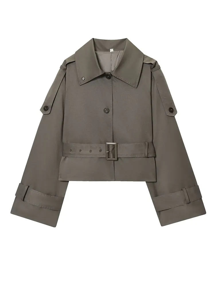 Women's Jacket Long Sleeve Button With Belt Jackets for Women 2025 High Street Short Coats Lady Autumn Winter New Outerwears
Women's Jacket Long Sleeve Button With Belt Jackets for Women 2025 High Street Short Coats Lady Autumn Winter New Outerwears