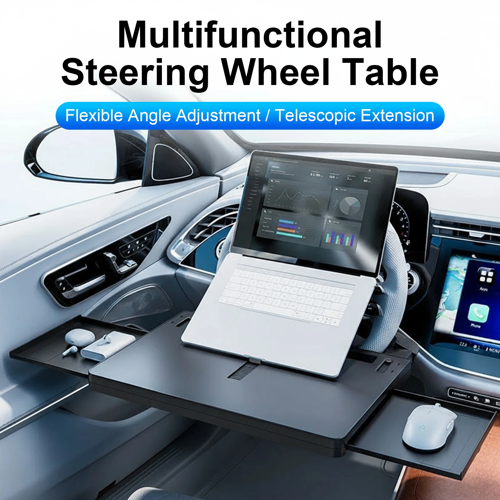 Car Steering Wheel Tray Car Desk Food Table for Car Adjustable Laptop Tray for Eating Food Drink and Writing Laptop Work
Car Steering Wheel Tray Car Desk Food Table for Car Adjustable Laptop Tray for Eating Food Drink and Writing Laptop Work