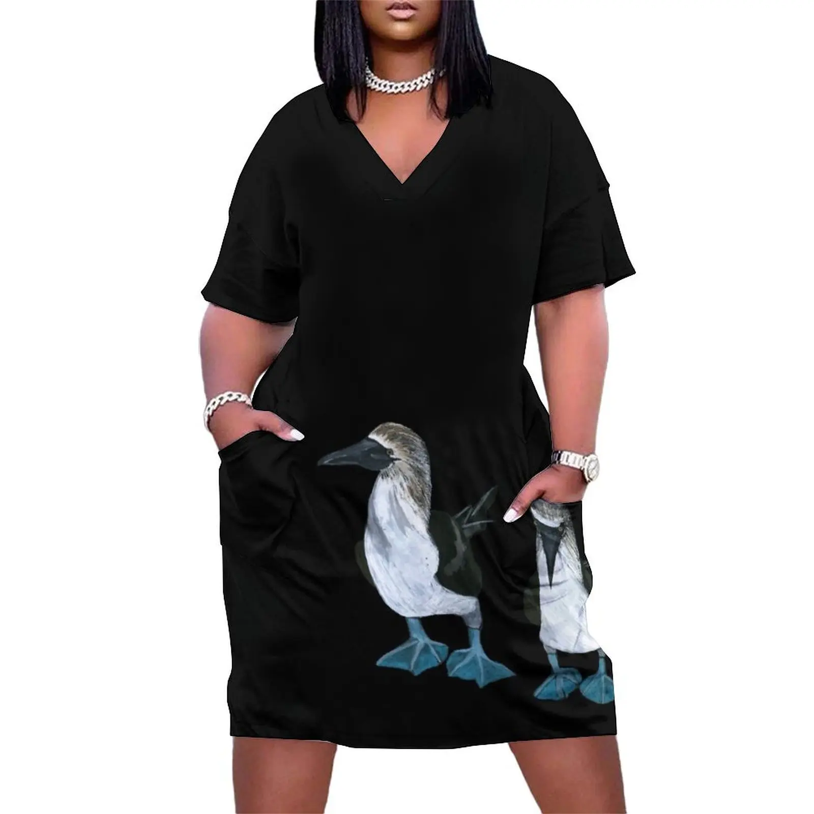 Blue-Footed Booby Birds Watercolor Art by Sulazen Loose Pocket Dress Women's long dress Summer skirt
Blue-Footed Booby Birds Watercolor Art by Sulazen Loose Pocket Dress Women's long dress Summer skirt