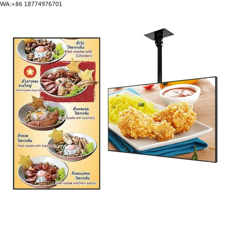 Ultra-Thin Rectangle Shape LCD Billboard for Airport/Subway Digital Poster Menu TV Lightbox for Milk Tea Shop Video Animation
Ultra-Thin Rectangle Shape LCD Billboard for Airport/Subway Digital Poster Menu TV Lightbox for Milk Tea Shop Video Animation
