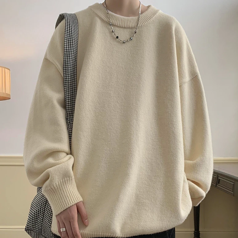 Winter Sweater Men's Fashion Crew Neck Loose Knitted Sweater Soft Solid Knit Pullover Jumper
Winter Sweater Men's Fashion Crew Neck Loose Knitted Sweater Soft Solid Knit Pullover Jumper