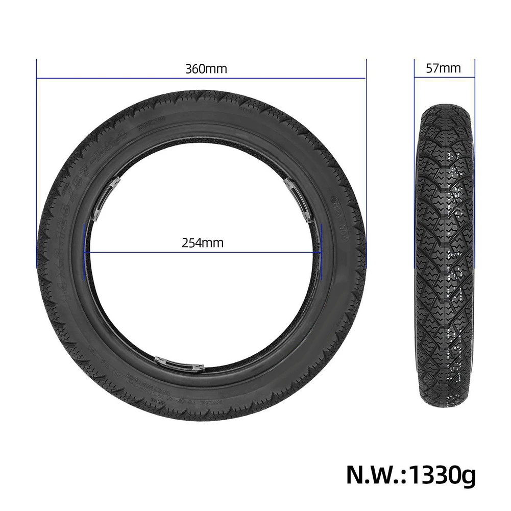 14x2.125 57-254 Tubeless Tire 14 Inch Black Rubber Wearproof Wheel For Electric Bike E-bike Scooter Cycling Replacement Part
14x2.125 57-254 Tubeless Tire 14 Inch Black Rubber Wearproof Wheel For Electric Bike E-bike Scooter Cycling Replacement Part