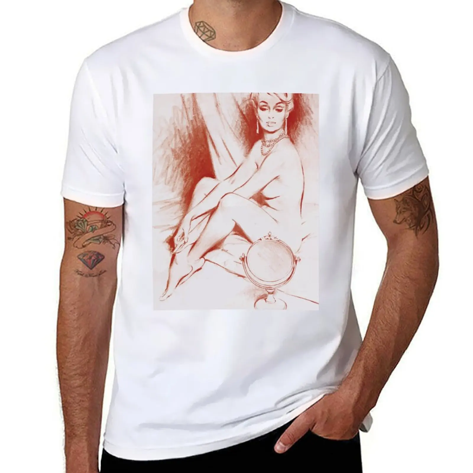 Sexy Pin-Up Sketch of Lady Sitting Looking at a Mirror T-Shirt Holiday Outdoor T-Shirt
Sexy Pin-Up Sketch of Lady Sitting Looking at a Mirror T-Shirt Holiday Outdoor T-Shirt