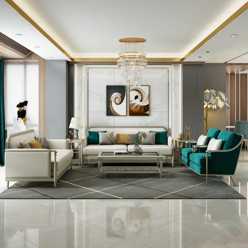 American light luxury sofa living room simple style leather sofa modern small family solid wood sofa high-end luxury
American light luxury sofa living room simple style leather sofa modern small family solid wood sofa high-end luxury