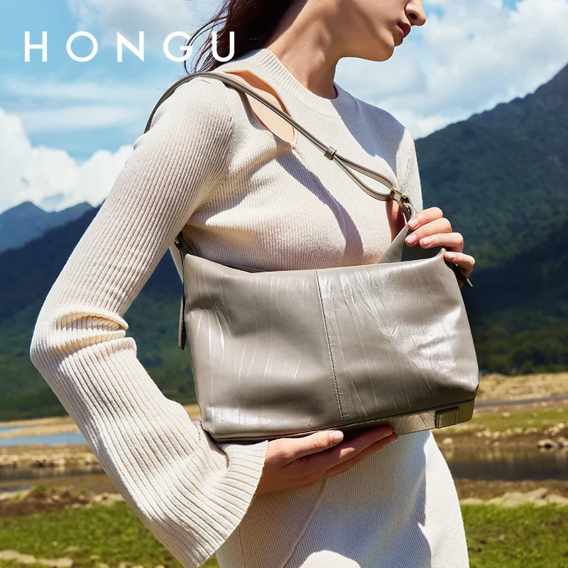 HONGU Handmade Leather Women's Bag Soft Leather Solid Color Fashion Dumpling Bag Youth Luxury Commuter Shoulder Bag H5155975
HONGU Handmade Leather Women's Bag Soft Leather Solid Color Fashion Dumpling Bag Youth Luxury Commuter Shoulder Bag H5155975