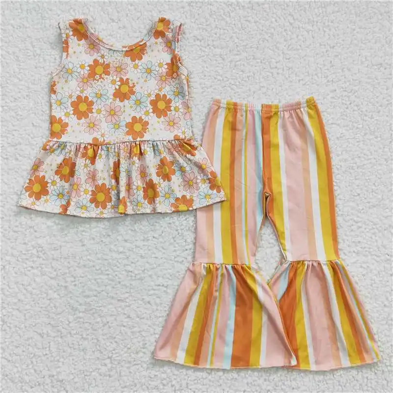 Wholesale Girls Summer Short-Sleeved Suit Multi-Element Striped Color Bright Pattern Printed Bell-Bottom Ruffle
Wholesale Girls Summer Short-Sleeved Suit Multi-Element Striped Color Bright Pattern Printed Bell-Bottom Ruffle