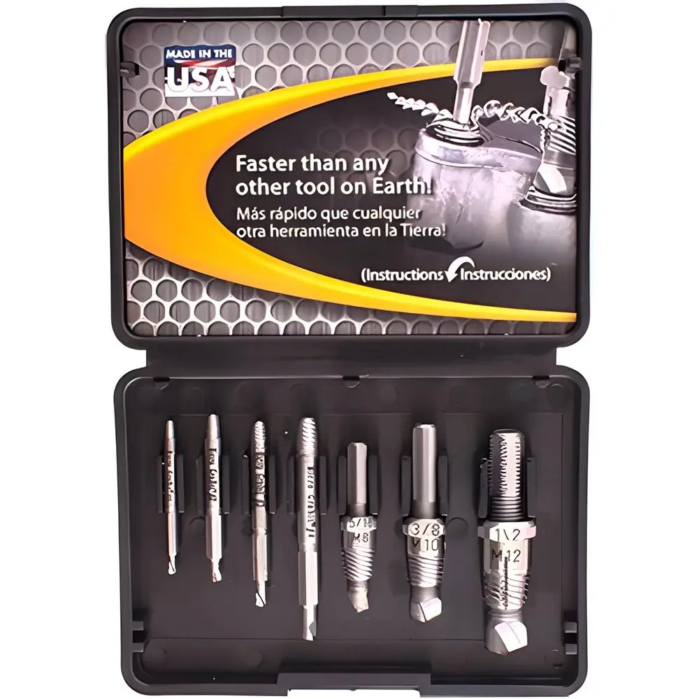 7 Piece Screw and Bolt Extractor Kit - Made in USA
7 Piece Screw and Bolt Extractor Kit - Made in USA
