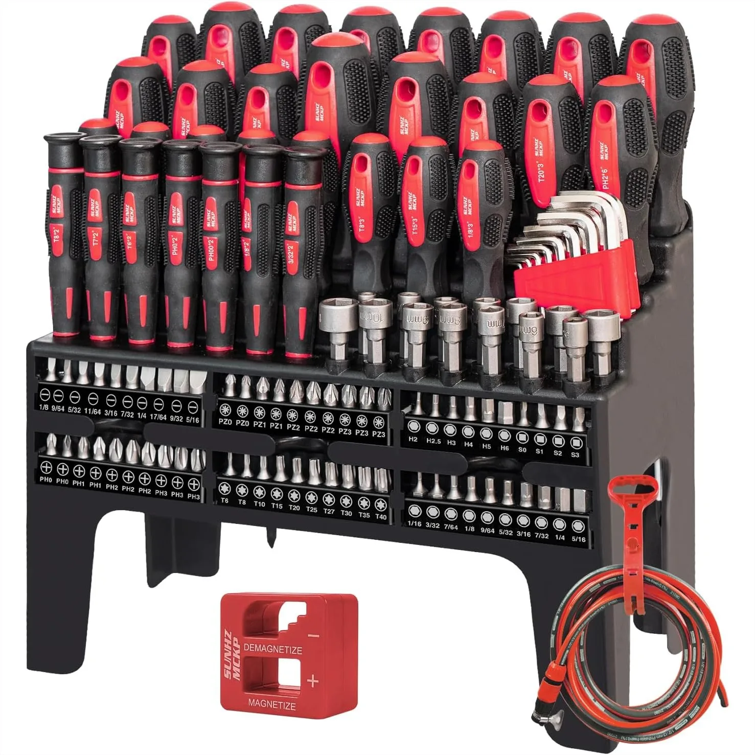 124-Piece Magnetic Screwdriver Set, Ratcheting & Precision Screwdrivers with Storage Rack
124-Piece Magnetic Screwdriver Set, Ratcheting & Precision Screwdrivers with Storage Rack