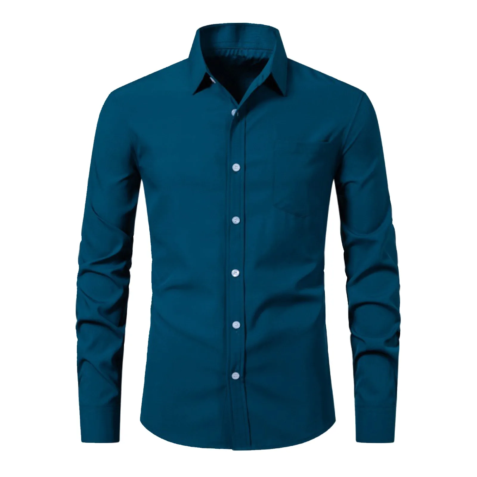 Рубашка мужская стрейчевая с длинным рукавом, формальная сорочка Slim Fit в повседневном и деловом стиле, сорочка с лацканами, на пуговицах, элегантный топ для работы и офиса
Рубашка мужская стрейчевая с длинным рукавом, формальная сорочка Slim Fit в повседневном и деловом стиле, сорочка с лацканами, на пуговицах, элегантный топ для работы и офиса