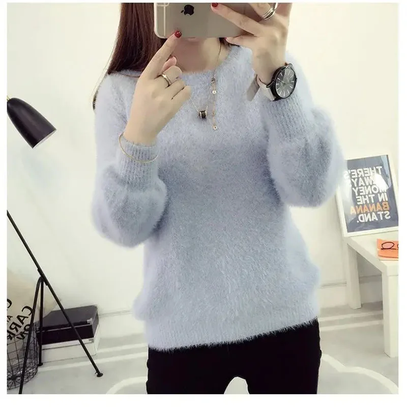 2024 Autumn Winter Spinning Mink Fleece Knitted Sweater Women's Thick Coat Loose Fashionable Inner Bottom Shirt Warmth Pullovers
2024 Autumn Winter Spinning Mink Fleece Knitted Sweater Women's Thick Coat Loose Fashionable Inner Bottom Shirt Warmth Pullovers