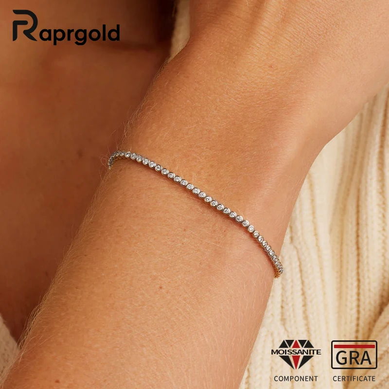 RAPRGOLD 14K Gold Filled 2.5mm Full Round Cut Moissanite Tennis Bracelet for Women Chains Wedding Fine Jewelry Gifts Accessories
RAPRGOLD 14K Gold Filled 2.5mm Full Round Cut Moissanite Tennis Bracelet for Women Chains Wedding Fine Jewelry Gifts Accessories