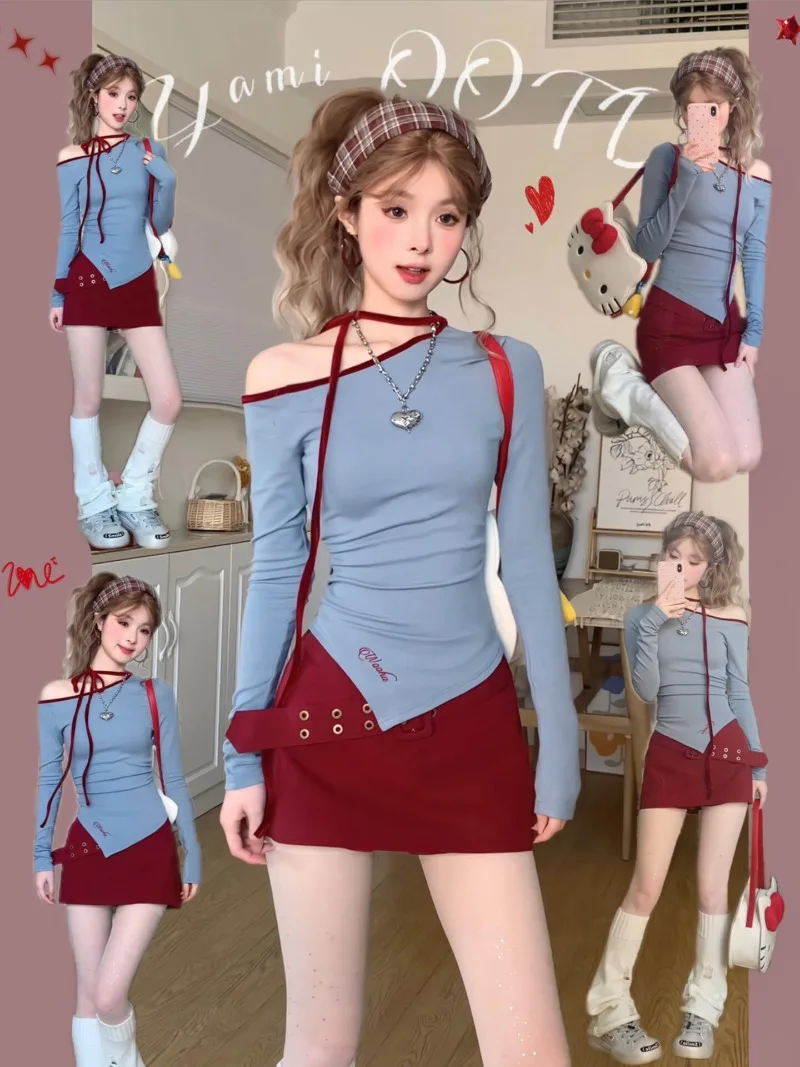Pure Sexy Suit Women's Summer Off Shoulder Long-sleeved T-shirt A-line Wrap Hip Mini Skirt Two-piece Set Fashion Female Clothes
Pure Sexy Suit Women's Summer Off Shoulder Long-sleeved T-shirt A-line Wrap Hip Mini Skirt Two-piece Set Fashion Female Clothes