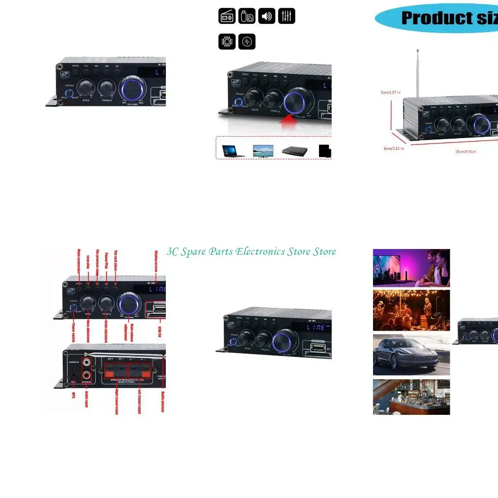 SZ Compactly 60wx2 Stereo Power усилитель USB -карта карты памяти ввод домашний автомобиль аудионы
SZ Compactly 60wx2 Stereo Power усилитель USB -карта карты памяти ввод домашний автомобиль аудионы