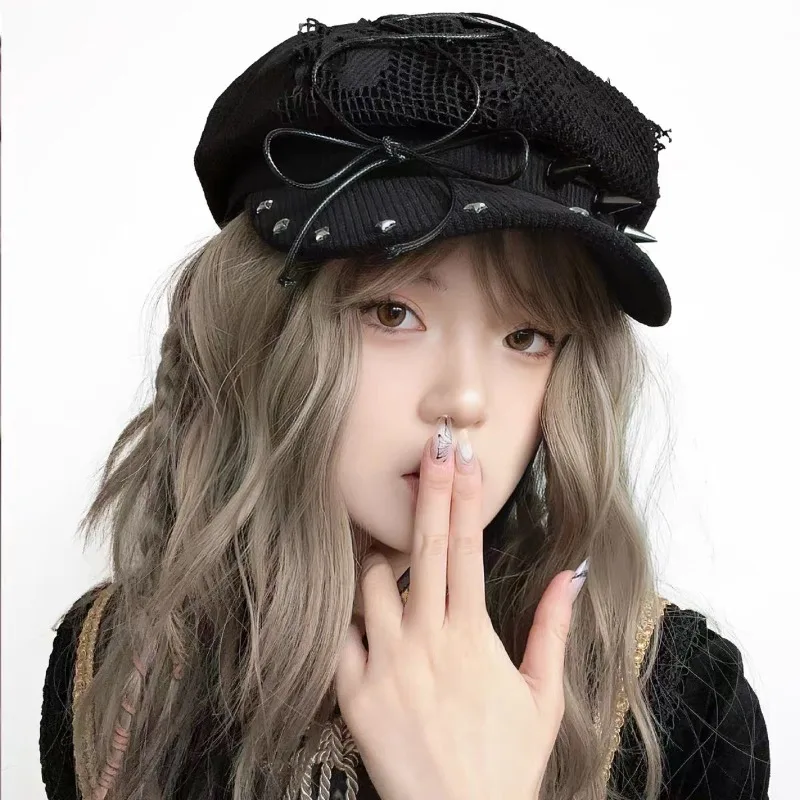 Vintage Punk Style Personalized Rivet Skull Jacquard Berets Y2K Spring Autumn Travel Fashion Versatile Retro Newsboy Hats Woman
Vintage Punk Style Personalized Rivet Skull Jacquard Berets Y2K Spring Autumn Travel Fashion Versatile Retro Newsboy Hats Woman