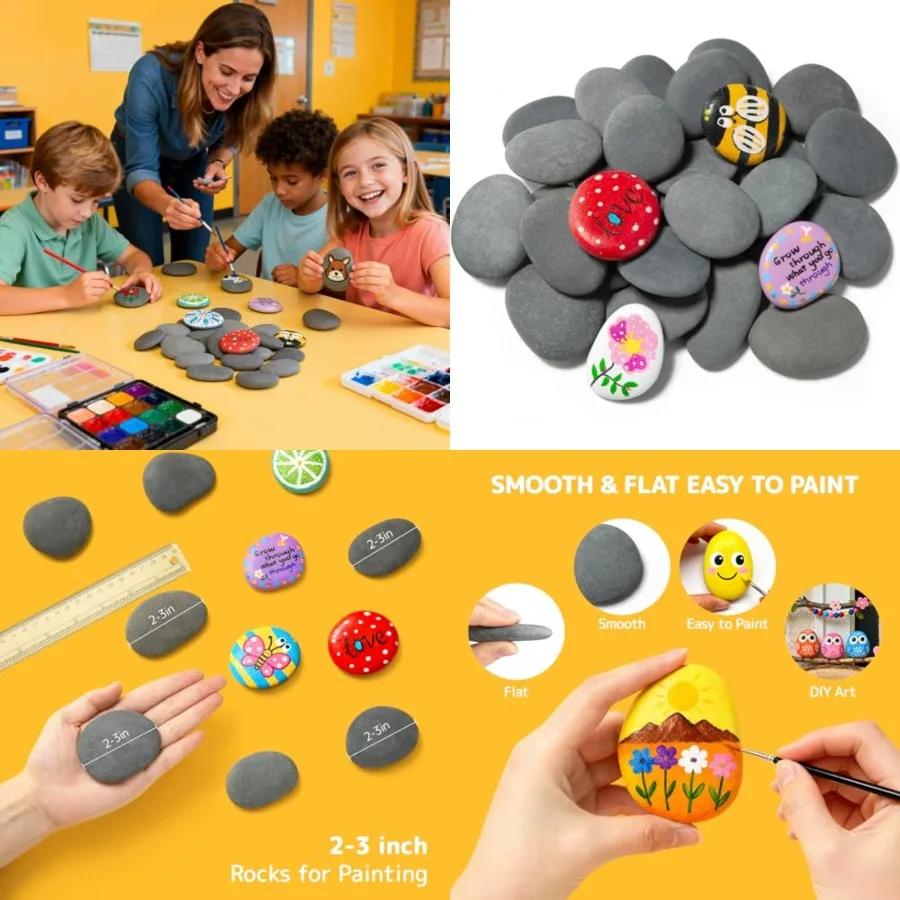 25 Pcs Rocks for Painting, 2-3 Painting River Rocks, Flat Smooth Stones to Paint, Hand Picked Natural Stones for Painting, Craf
25 Pcs Rocks for Painting, 2-3 Painting River Rocks, Flat Smooth Stones to Paint, Hand Picked Natural Stones for Painting, Craf