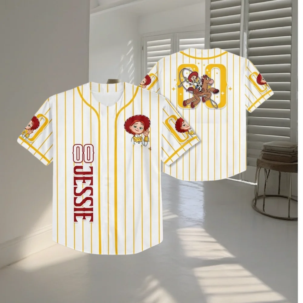 2026 Disney Toy Story Jessie Summer Baseball Jersey с 3D-принтом, женская и мужская повседневная футболка с короткими рукавами из полиэстера, одежда Y2k для мужчин
2026 Disney Toy Story Jessie Summer Baseball Jersey с 3D-принтом, женская и мужская повседневная футболка с короткими рукавами из полиэстера, одежда Y2k для мужчин