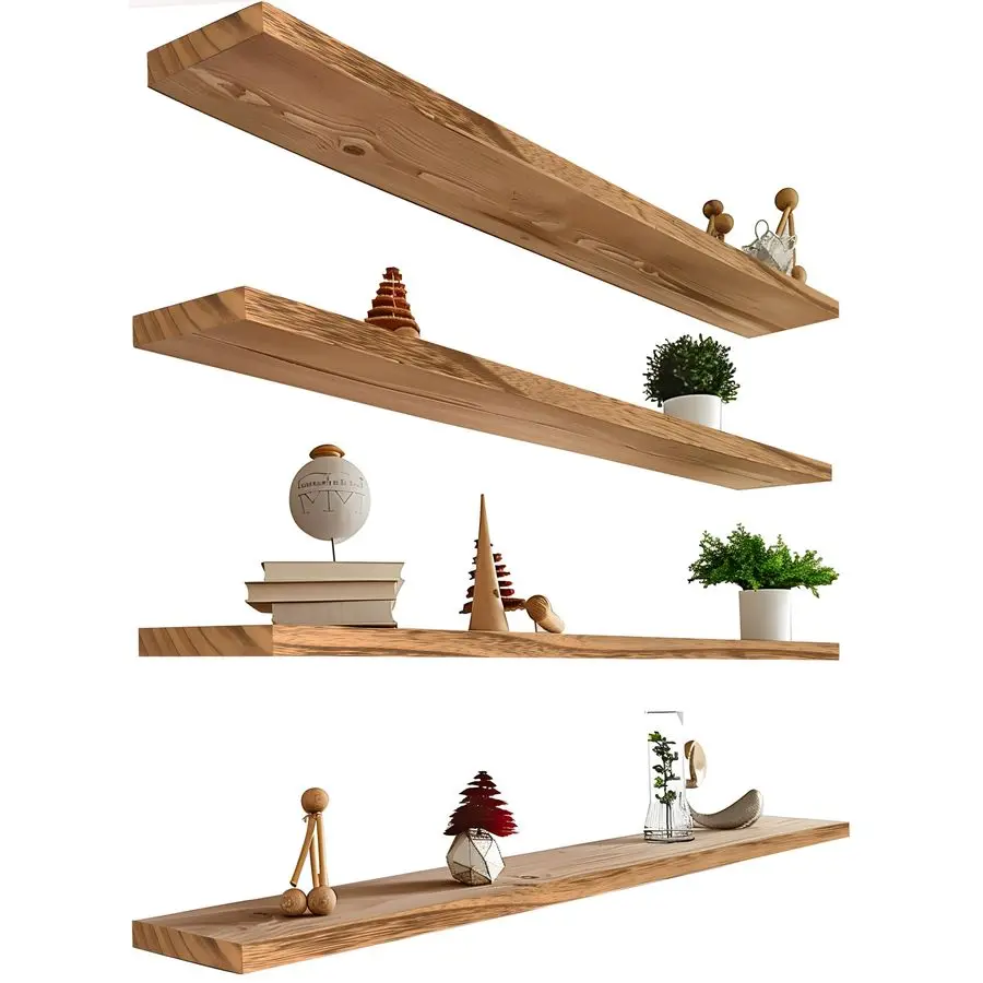 Inch Floating Shelves for Wall Rustic Light Wood Wall Shelves for Bedroom Set of 4
Inch Floating Shelves for Wall Rustic Light Wood Wall Shelves for Bedroom Set of 4