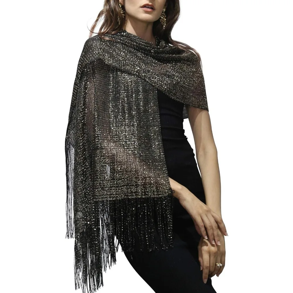 Ladies' shiny scarves and shawls are perfect as gifts for Christmas, Thanksgiving, Mother's Day, New Year, or birthdays
Ladies' shiny scarves and shawls are perfect as gifts for Christmas, Thanksgiving, Mother's Day, New Year, or birthdays