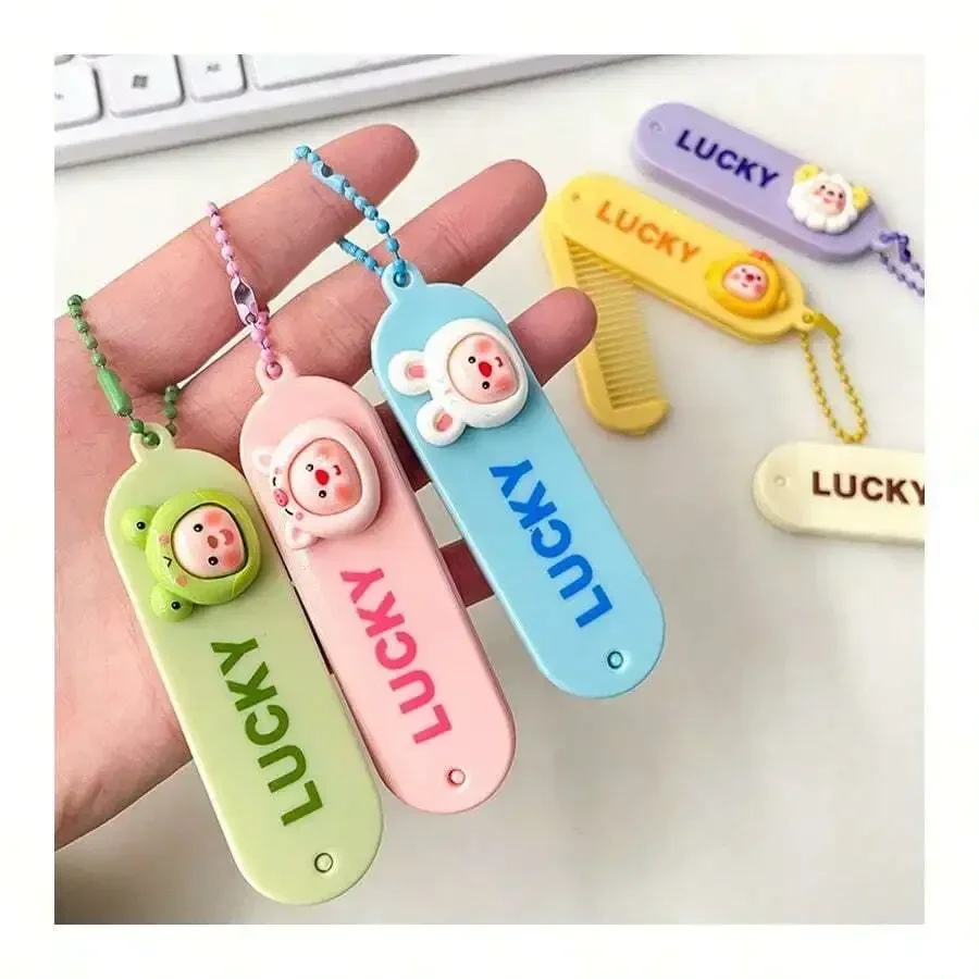Portable Folding Plastic Comb With Cartoon Animal Charm For Women
Portable Folding Plastic Comb With Cartoon Animal Charm For Women