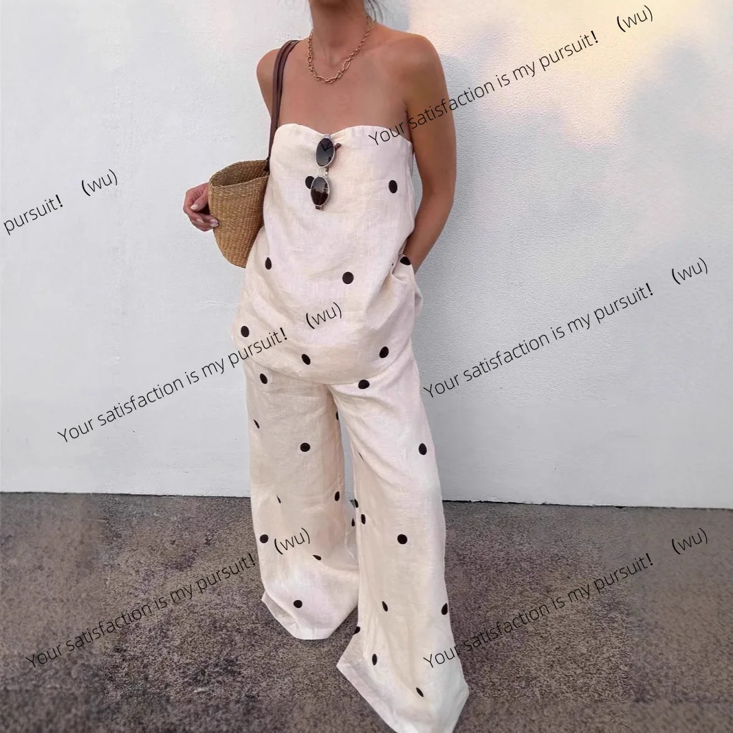 Комплект повседневных свободных брюк без рукавов в черный горошек без рукавов
Комплект повседневных свободных брюк без рукавов в черный горошек без рукавов